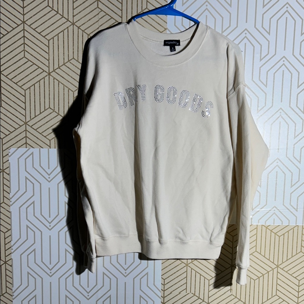 Originality Dry Goods Sequined Cream Sweatshirt